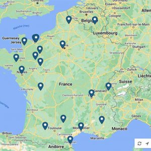 Une carte des ostéopathes pour animaux diplômés de l’EFOA et inscrits au R.N.A.